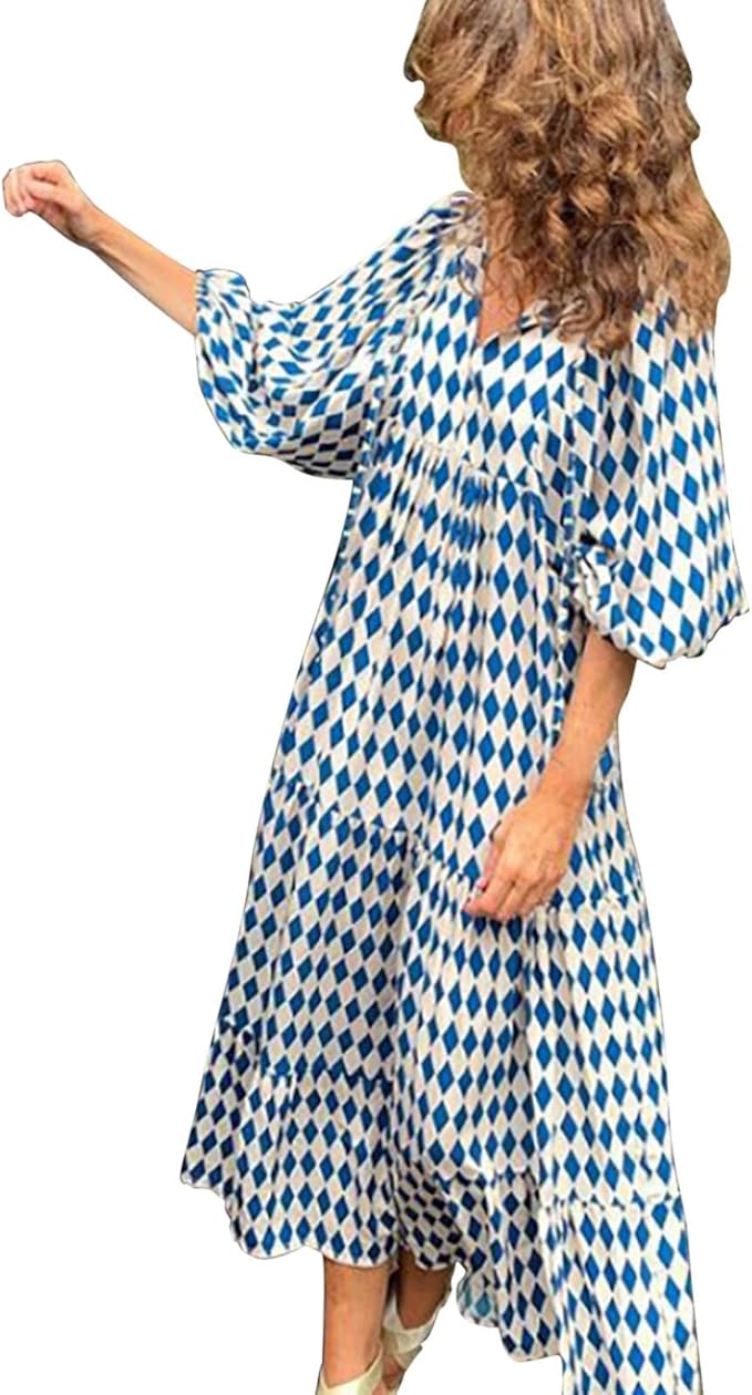 Marion – Stylisches Bohemian-Kleid mit V-Ausschnitt