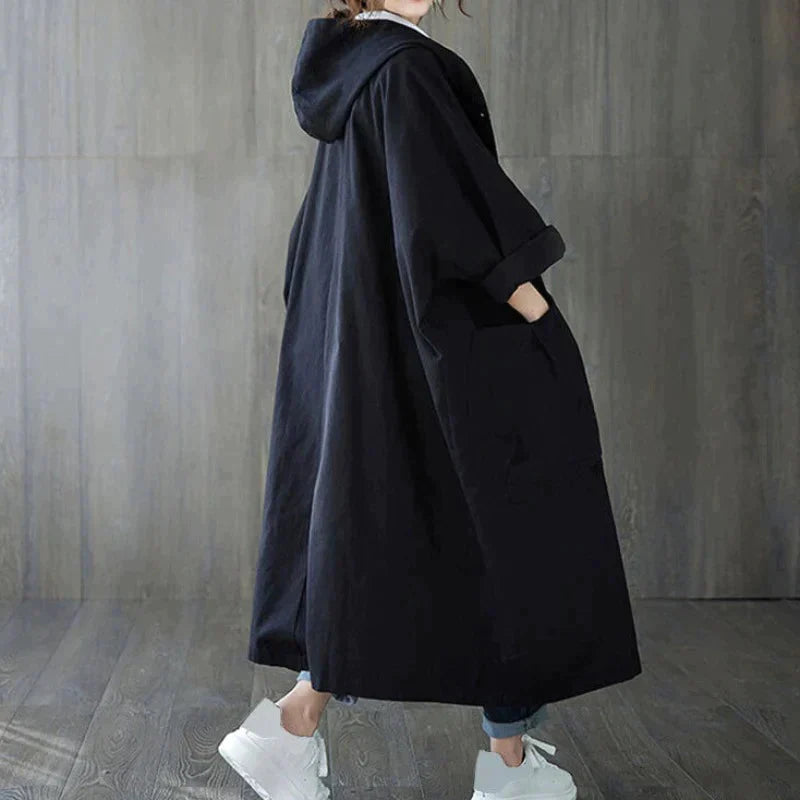 Blau Oversized Trenchcoat mit stylischem Kragen